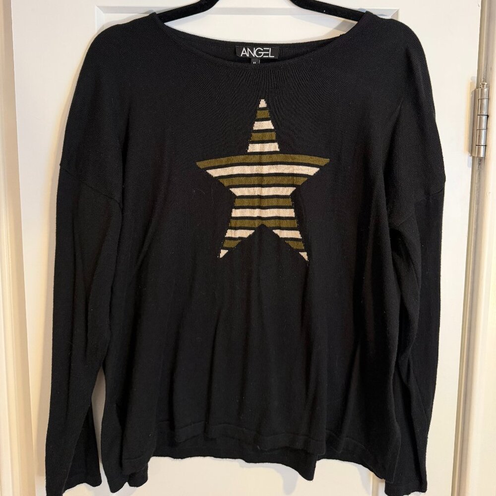 Angel Knit Black Sweater with Star!